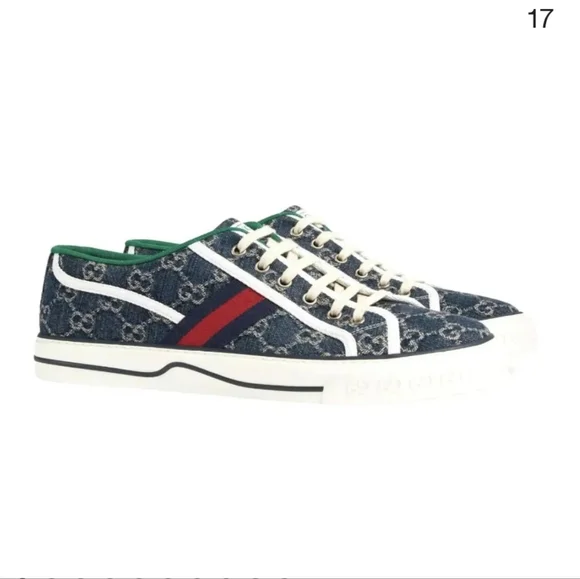 Gucci Tennis 1977 Denim Sneakers Size 15.5